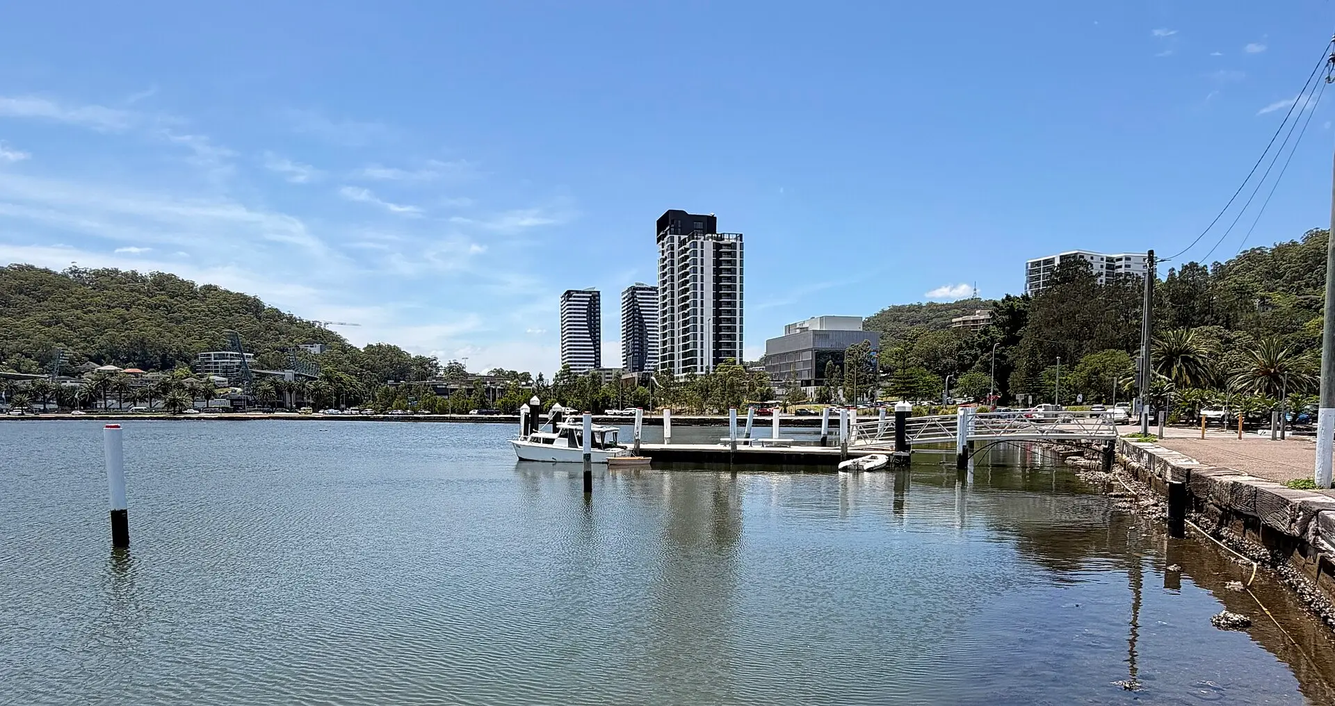 Gosford waterfront and new apartment towers on Brisbane Water, Central Coast
